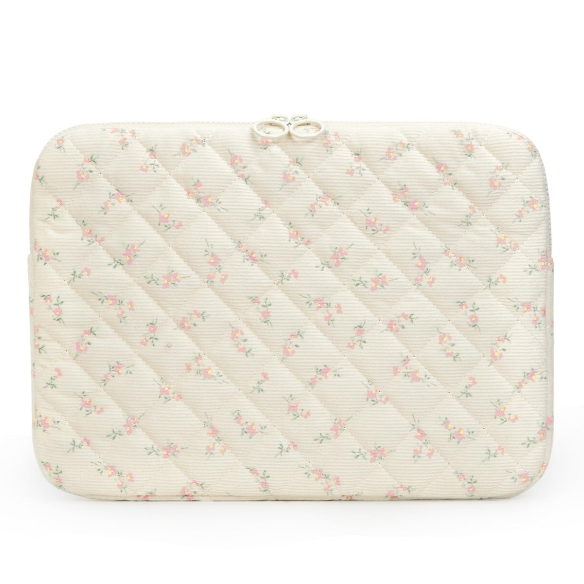 Puffy Laptop Sleeve 13 Inch Cute Quilted Laptop Protective Case Padded Floral Computer Sleeve for MacBook (A-Blue, 13 Inch)