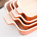 MALACASA Casserole Dishes for Oven, Ceramic Baking Dishes Set of 4,Orange