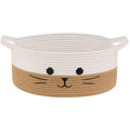 Small Woven Rope Storage Basket, Cute Cat Toy Basket for Living Room, Baby Baskets for Nursery, Gift Baskets Empty for Baby Shower, Grey, 9.8 x 4 inches