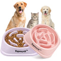 2 Pack Slow Feeder Dog Bowls for Healthy Eating, Non-Slip and Anti-Choking Design, Reduces Bloating & Overeating for Medium Dogs and Cats, Easy to Clean
