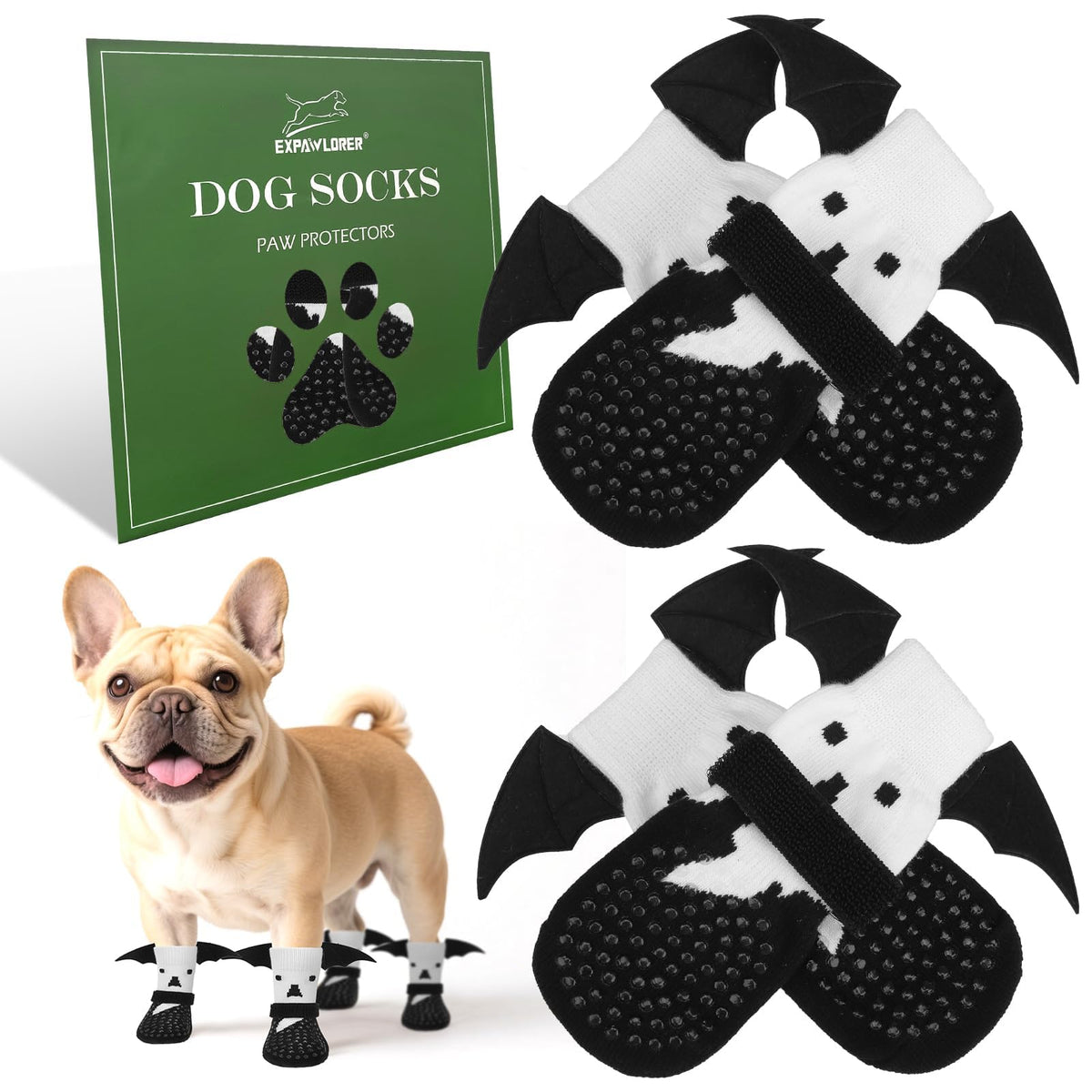 Anti Slip Dog Socks to Prevent Licking Paws, Dog Shoes for Hot Pavement, Dog Booties for Small Medium Large Senior Dogs, Traction Control Boots & Paw Protectors for Hardwood Floors