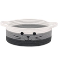 Small Woven Rope Storage Basket, Cute Cat Toy Basket for Living Room, Baby Baskets for Nursery, Gift Baskets Empty for Baby Shower, Grey, 9.8 x 4 inches