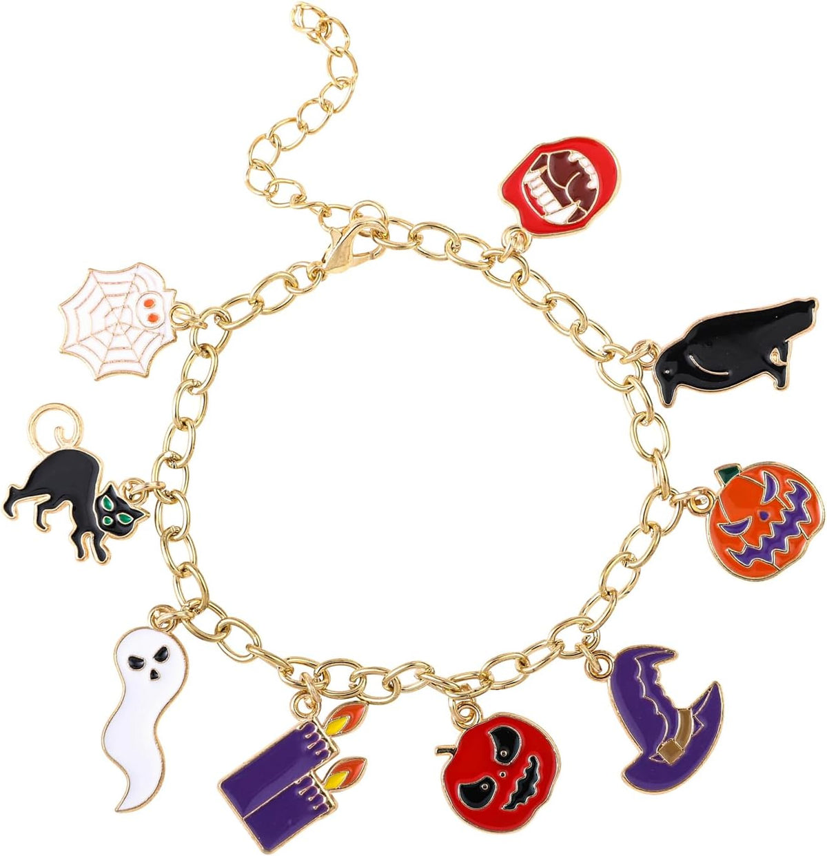 Christmas Charm Bracelet for Women,Santa Claus Snowman Tree Socks Pendant Bracelet,Adjustable Alloy Drop Bracelet for Women Xmas Party Costume Accessories Gift