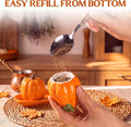 Set of 3 Thanksgiving Pumpkin Salt and Pepper Shakers with Tray Ceramic