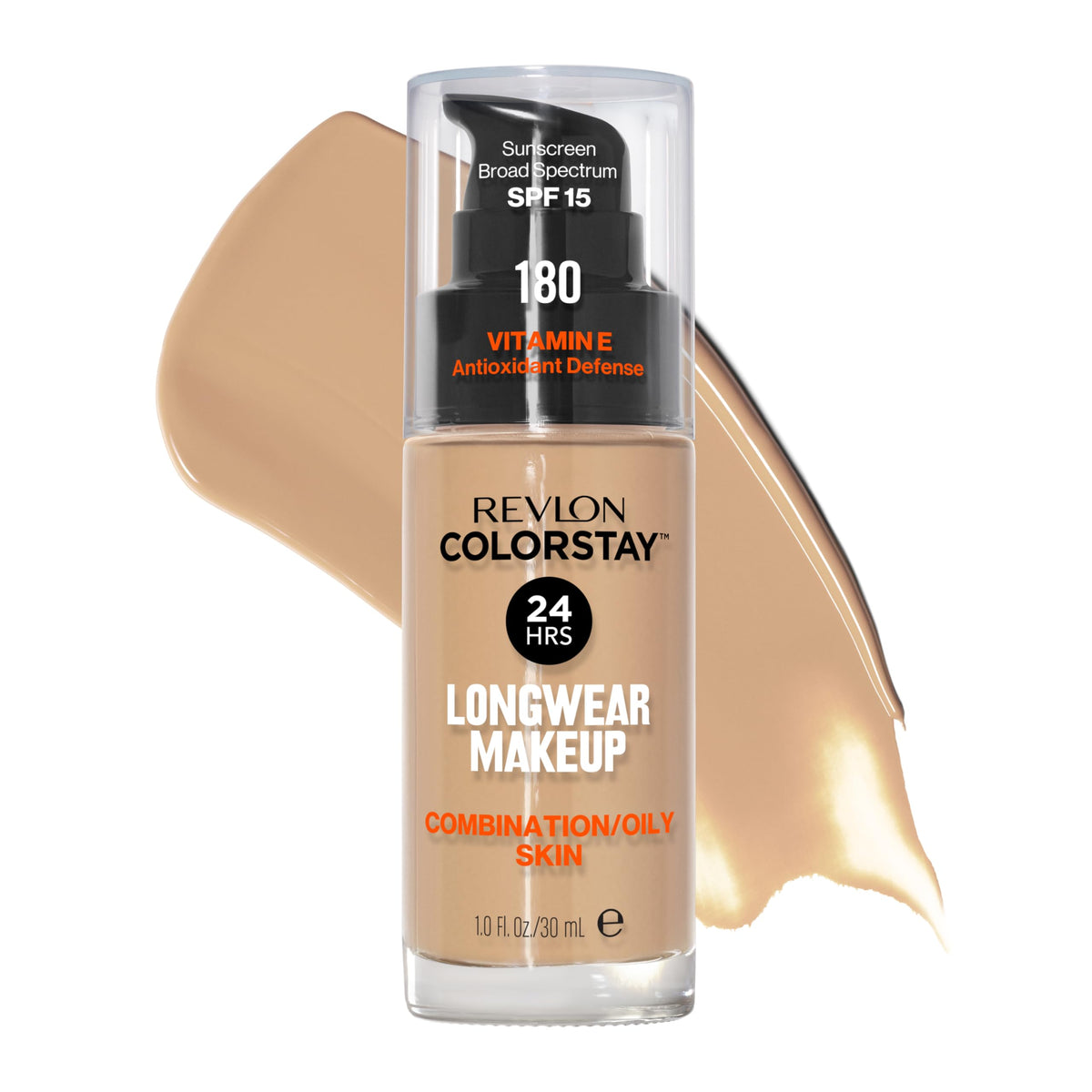 Revlon Liquid Foundation, ColorStay Face Makeup for Combination & Oily Skin, SPF 15, Medium-Full Coverage with Matte Finish, 360 Golden Caramel, 1 Fl Oz