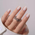 CurvLife Oval Milky White Press On Nails Extra Short, Summer Soft Gel Reusable Fake Nails Kit with Glue & Tabs, 32Pcs 16Size Salon-Quality Stick On Nails for Women At-Home Manicure