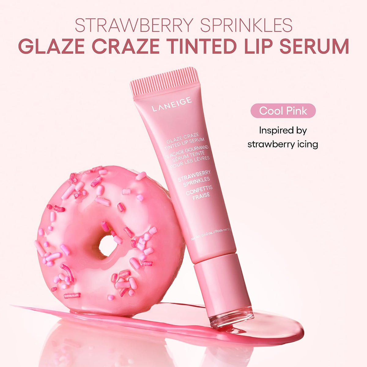LANEIGE Glaze Craze Tinted Lip Serum: Hydrating Lip Serum for Glossy, Nourished Lips with Plumping Polypeptides