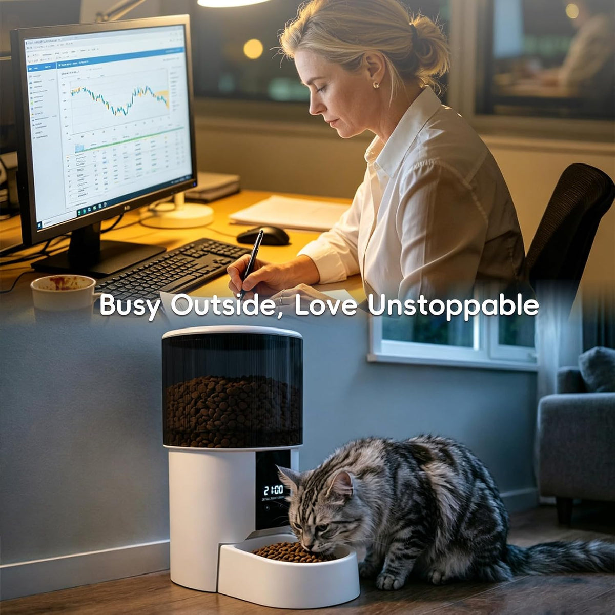 Automatic Cat Feeder, 4L/17 Cups Timed Dispenser for Cats & Dogs | Programmable 1-6 Meals & 1-12 Portions Daily, Anti-Jam Design, Dual Power Supply & Lock-Fresh Technology