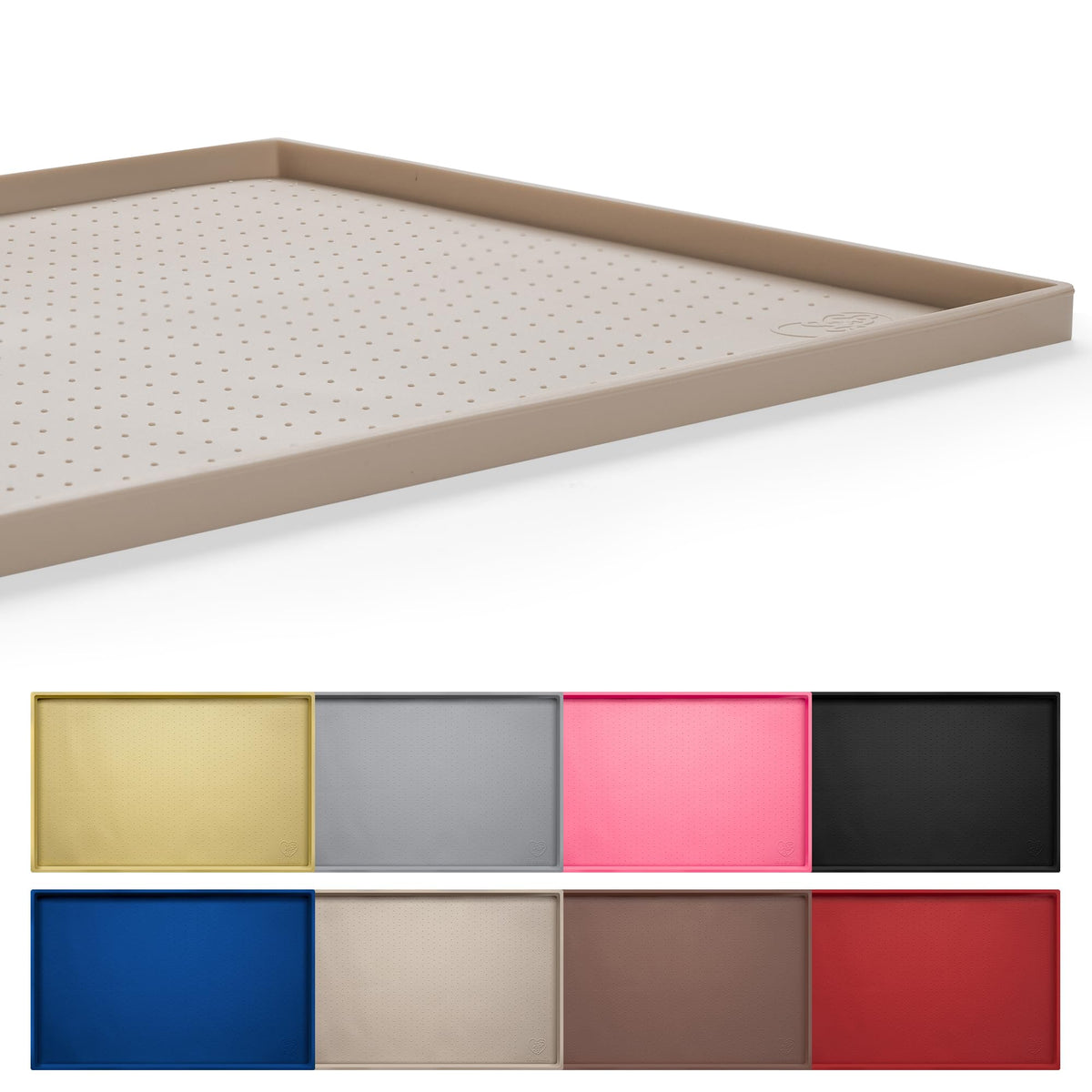Hubulk Dog Feeding Mat,100% Waterproof BPA Free Silicone Pet Food and Water Bowl Placemat,Dishwasher, High Raised Edge to Prevent Spills,Nonslip Tray to Stop Messes on Floor (19"x12"x0.5", Grey)