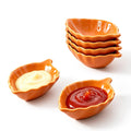Ceramic Soy Sauce Dishes, Green Leaf Shape Dipping Bowls, 1.5OZ