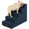 EHEYCIGA Dog Stairs for Bed 18" H, 4-Step Dog Steps for High Bed, Pet Steps for Small Dogs and Cats, Non-Slip Balanced Pet Ramp Indoor, Grey
