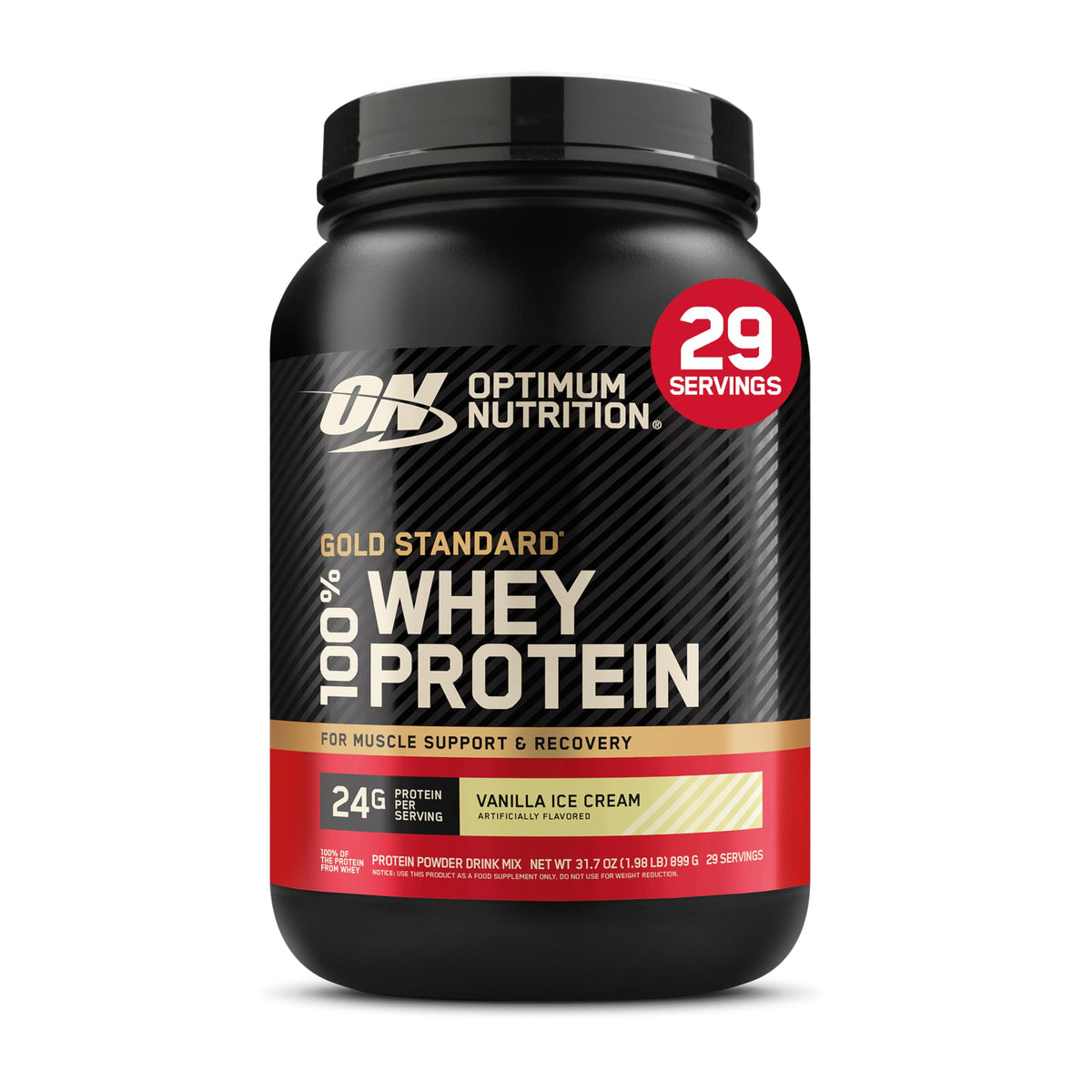 Optimum Nutrition Gold Standard 100% Whey Protein Powder, Cookies & Cream, 2 Pound (Packaging May Vary)