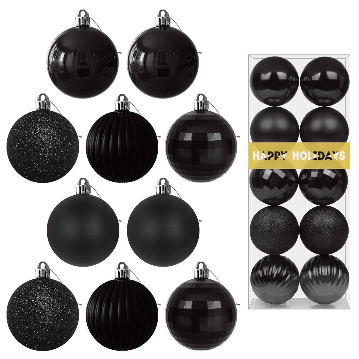 White 4.0" Large Christmas Balls - Christmas Tree Decoration Ornaments Shatterproof Hanging Balls for Birthday Halloween Holiday Wedding Decorations Set of 4pcs
