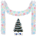 16.4 ft Christmas Tinsel Garland with Light, Multicolor, Red and Green