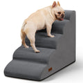 Aodisman Dog Stairs for Small Dogs and Cats,3-Step Pet Ramp for Bed & Couch | 15.7" H Non-Slip Sturdy Dog Steps with Curved Ramp for Senior,Short-Legged Dogs,Puppy and Cats to Reach Sofa or Chair,Grey