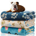 Rezutan 1 Pack 3 Blankets for Dogs, Dog Blanket for Large & Medium Pet Cat, Premium Soft Fluffy Suitable for Dog Kennels & Beds, Sofas, Gifts Puppy Essentials, 41x31inch, Gray/Blue/Beige