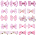 20PCS Cute Dog Hair Bows with Rubber Bands Handmade Mix Style for Puppy