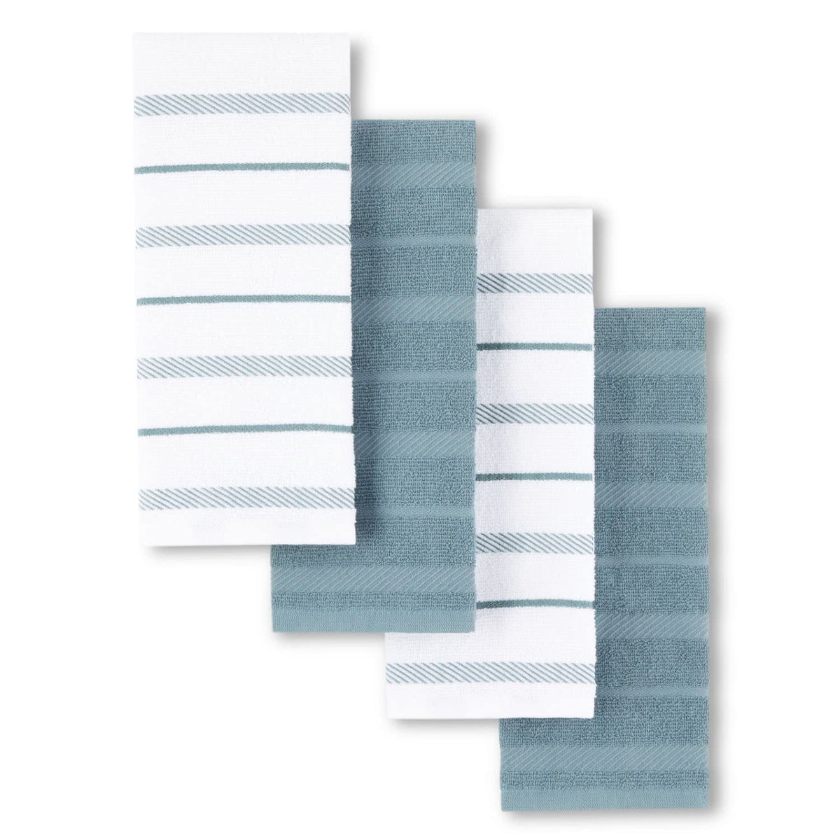 KitchenAid Albany Kitchen Towel 4-Pack Set, Honey Orange/White, 16"x26"