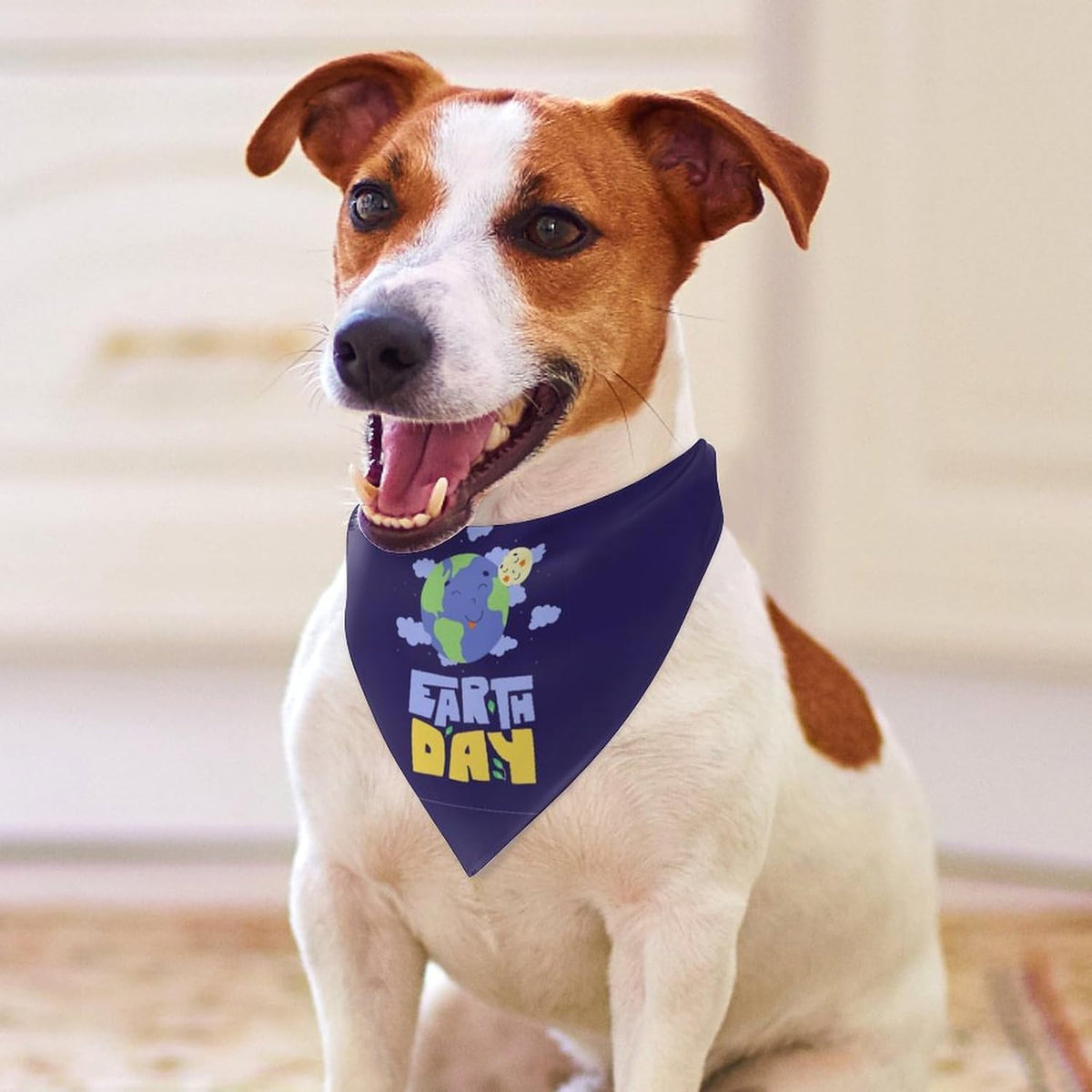 Earth Day Pet Scarf Adjustable Bandanas Neckerchief for Dogs Costume Decor