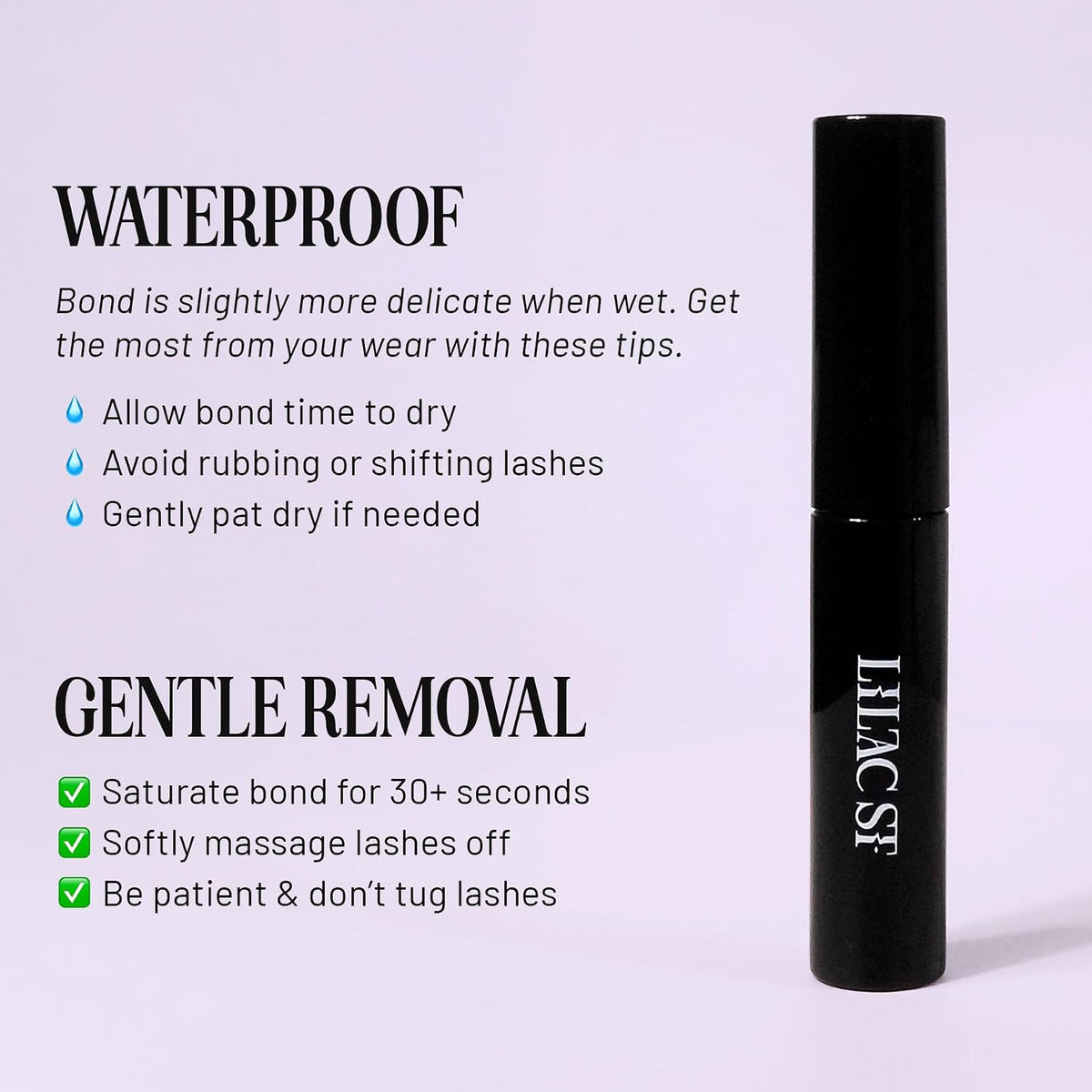 Lilac St - Eternal Bond (Black) Lash Glue & Lash Crystal Coat - Long Lasting & Fast Drying Lash Glue - Sealant for Extended Lash Wear, Reduce Stickiness & Keeps Lashes Clean - Waterproof, Vegan