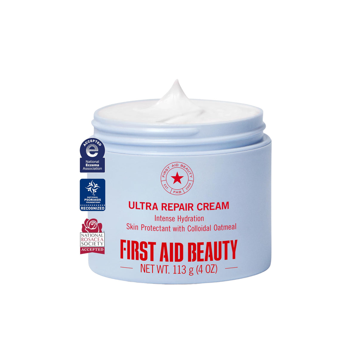 First Aid Beauty Ultra Repair Cream, Intense Hydration - Clinically Tested Face & Body Moisturizer with Colloidal Oatmeal - Supports Eczema & Dry Skin Barrier Repair - Fragrance Free