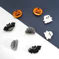 Mini Halloween Holiday Hair Claw Clips for Girls Pumpkin Ghost Bat Spider Web Fun Hair Clips Cute Halloween Hair Accessories for Women 8pcs