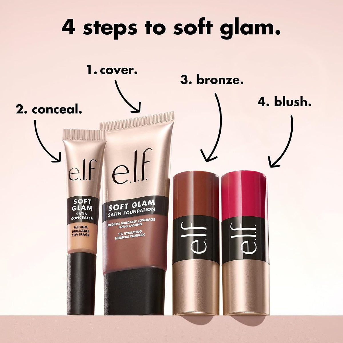 e.l.f. Soft Glam Cream Bronzer Stick, Fair | Buildable Cream Bronzer for A Long-Lasting Sculpted Glow & Satin Finish, Twist-Up Design, Vegan & Cruelty-Free