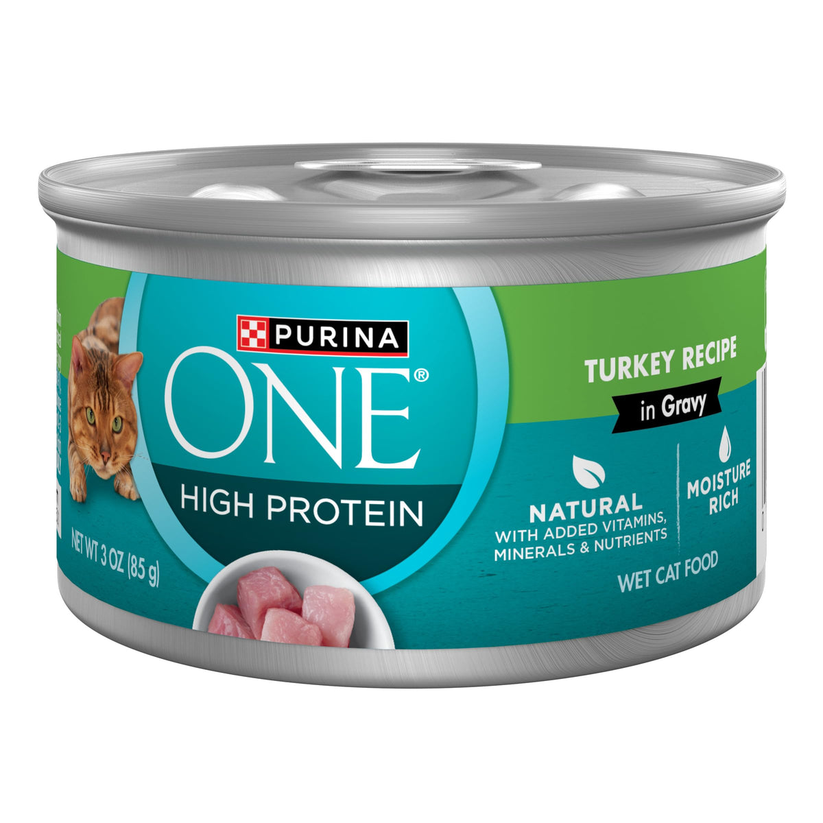 Purina ONE Natural, High Protein Cat Food Variety Pack, Turkey, Chicken and Tuna Recipes - (2 Packs of 12) 3 oz. Cans
