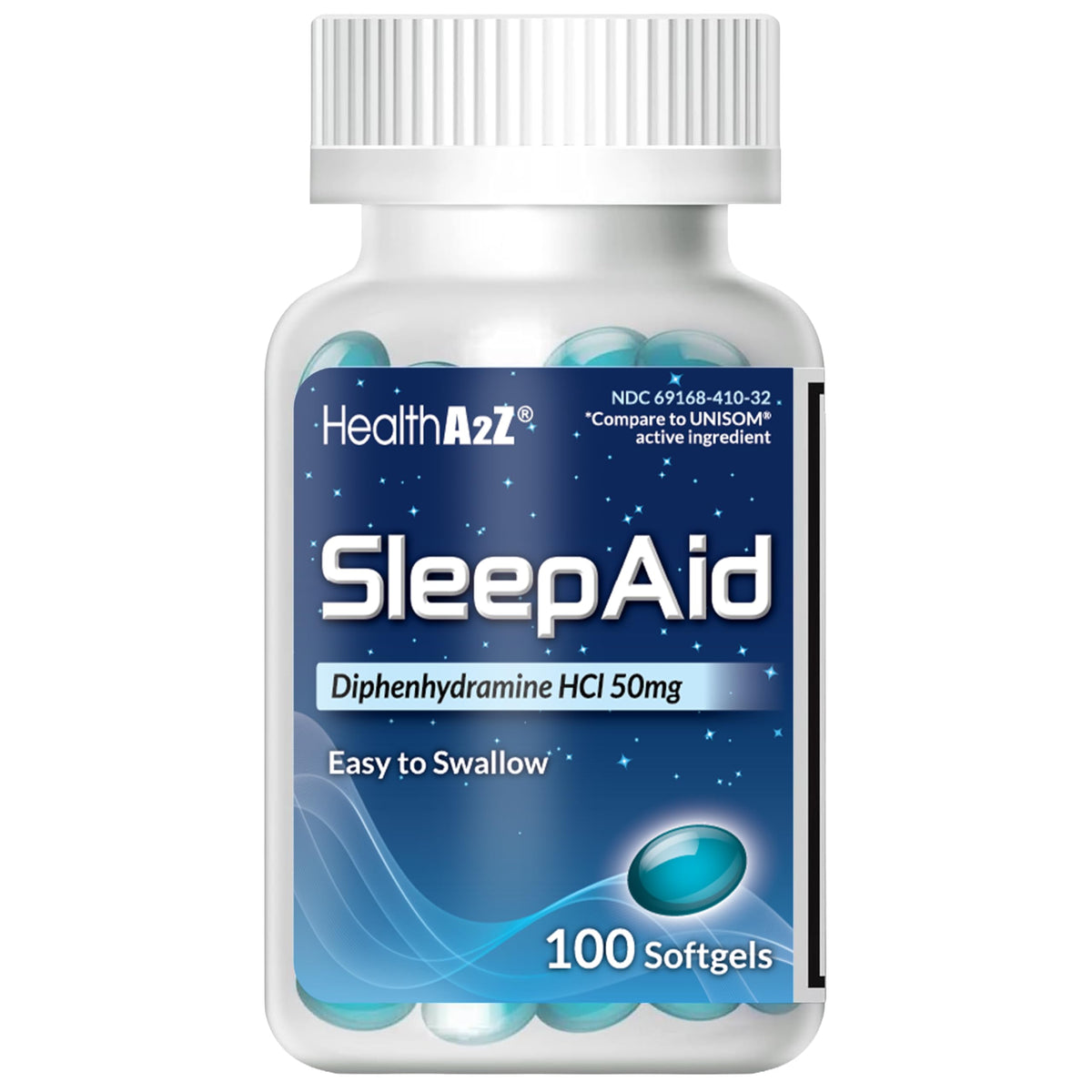 HealthA2Z® Sleep Aid, Diphenhydramine HCl 50mg Softgels, 250 Count