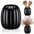 Beeveer 6.7 Inch Ceramic Pumpkin Vase, Large White Pumpkin Utensil Holder