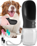 MalsiPree Leak-Proof Portable Dog Water Bottle for Travel - 19 oz, with Pink Bowl - Food Grade Plastic - Dog Bowls - Puppy Essentials - Pet Water Bottle for Trail Hiking, Park Visit & Beach Days