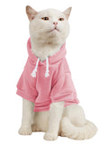 QWINEE Basic Dog Hoodie Sweatshirt Puppy Sweater Warm Cat Costumes Pet Clothes for Chihuahua Puppy Kitten Small Medium Dogs Cadet Blue Medium