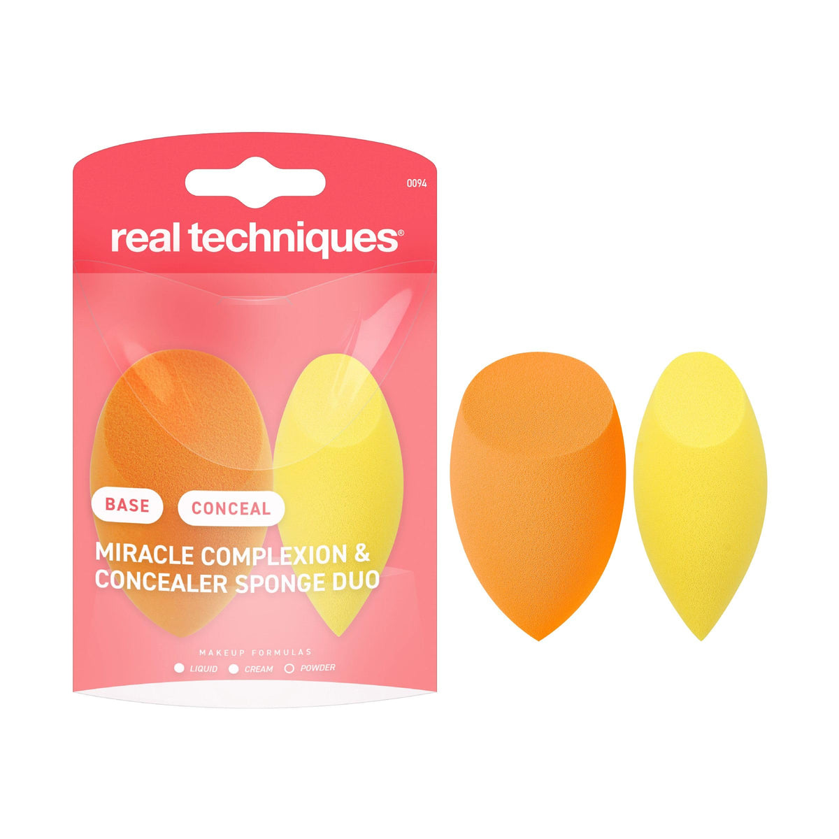 Real Techniques Miracle Complexion Sponge, 4 Pack, For Applying Liquid & Cream Foundation, Skin Tint & Concealer, Makeup Blending Sponge, Natural Finish, Latex-Free & Cruelty-Free