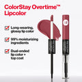 Revlon ColorStay Overtime Liquid Lipstick with Clear Lip Gloss, Long-Lasting Lip Color, Dual Ended with Moisturizing Vitamin E, 005 Infinite Raspberry, 0.07 fl oz