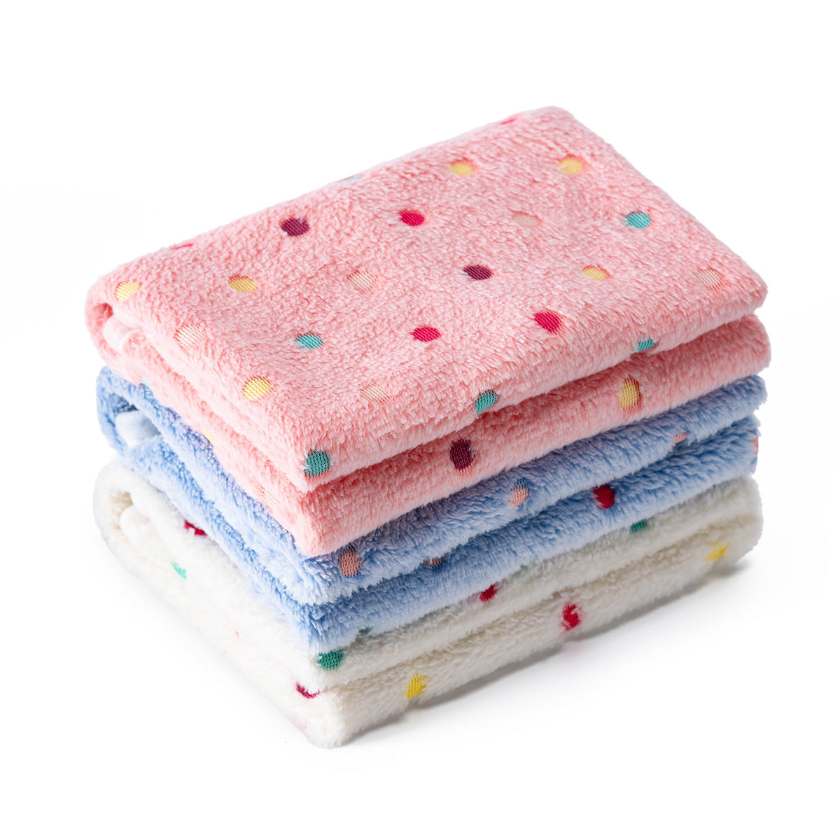 1 Pack 3 Blankets Super Soft Fluffy Premium Fleece Pet Blanket Flannel Paw Printed Throw for Dog Puppy Cat (Small 23x16'', Brown, Pink, White)