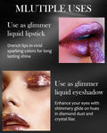 Glitter Frosted Lipstick, Matte Metallic Lip Gloss, Halloween Gothic Makeup