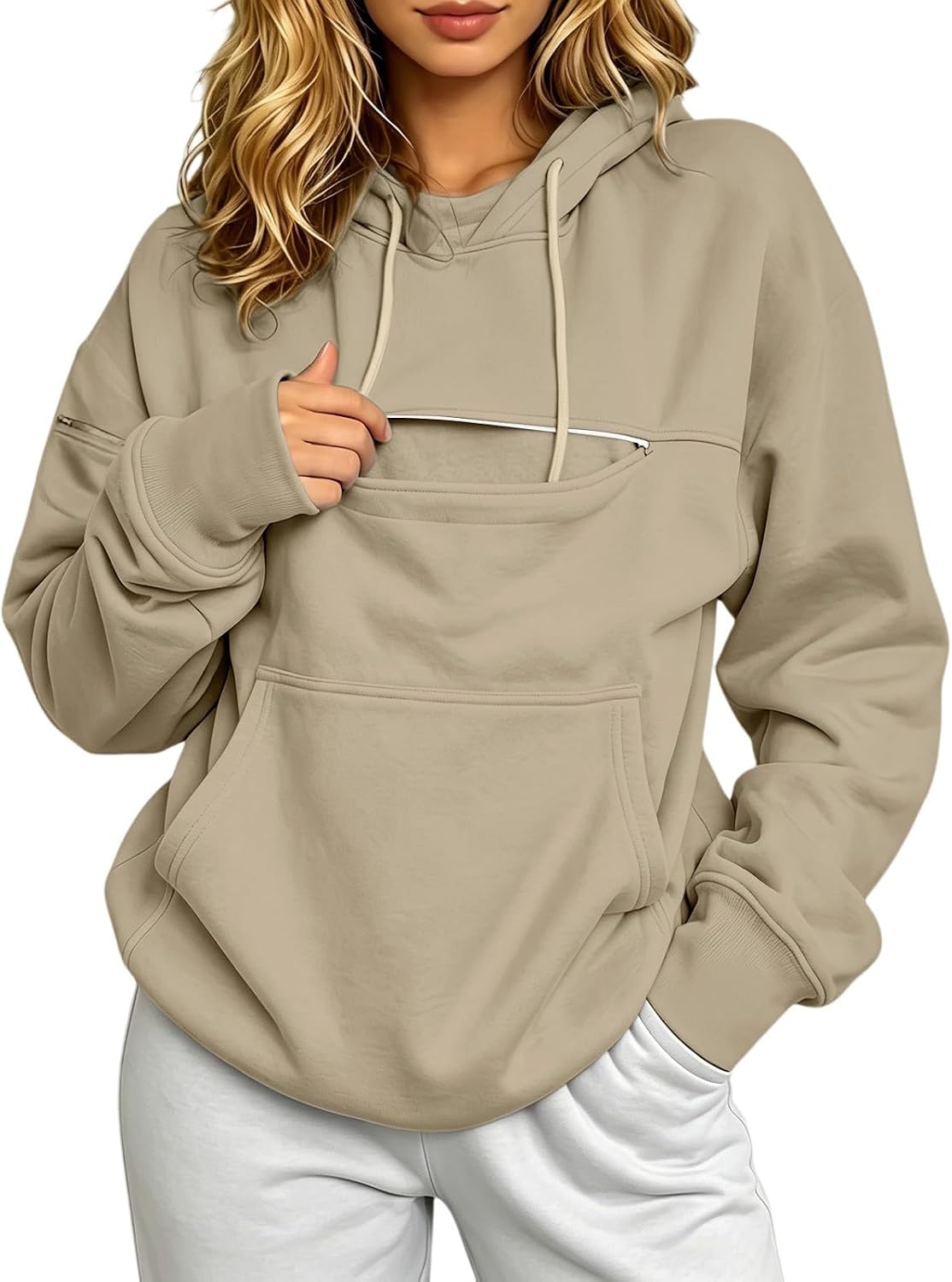 Pet Pouch Hoodie Cat Carrier Hoodies Dog Sweatshirts With Zipper Pockets