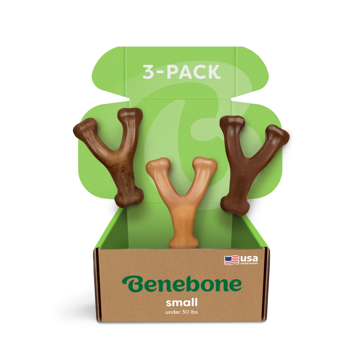 Benebone Wishbone Chew Toy for Aggressive Chewers, Pumpkin Spice, Small