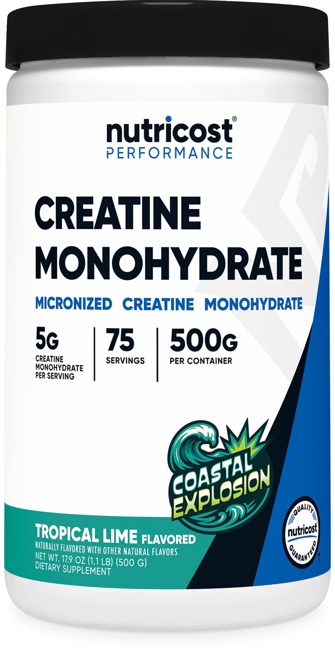 Nutricost Creatine Monohydrate Micronized Powder 500G, 5000mg Per Serv (5g) - 100 Servings, 17.9 Oz