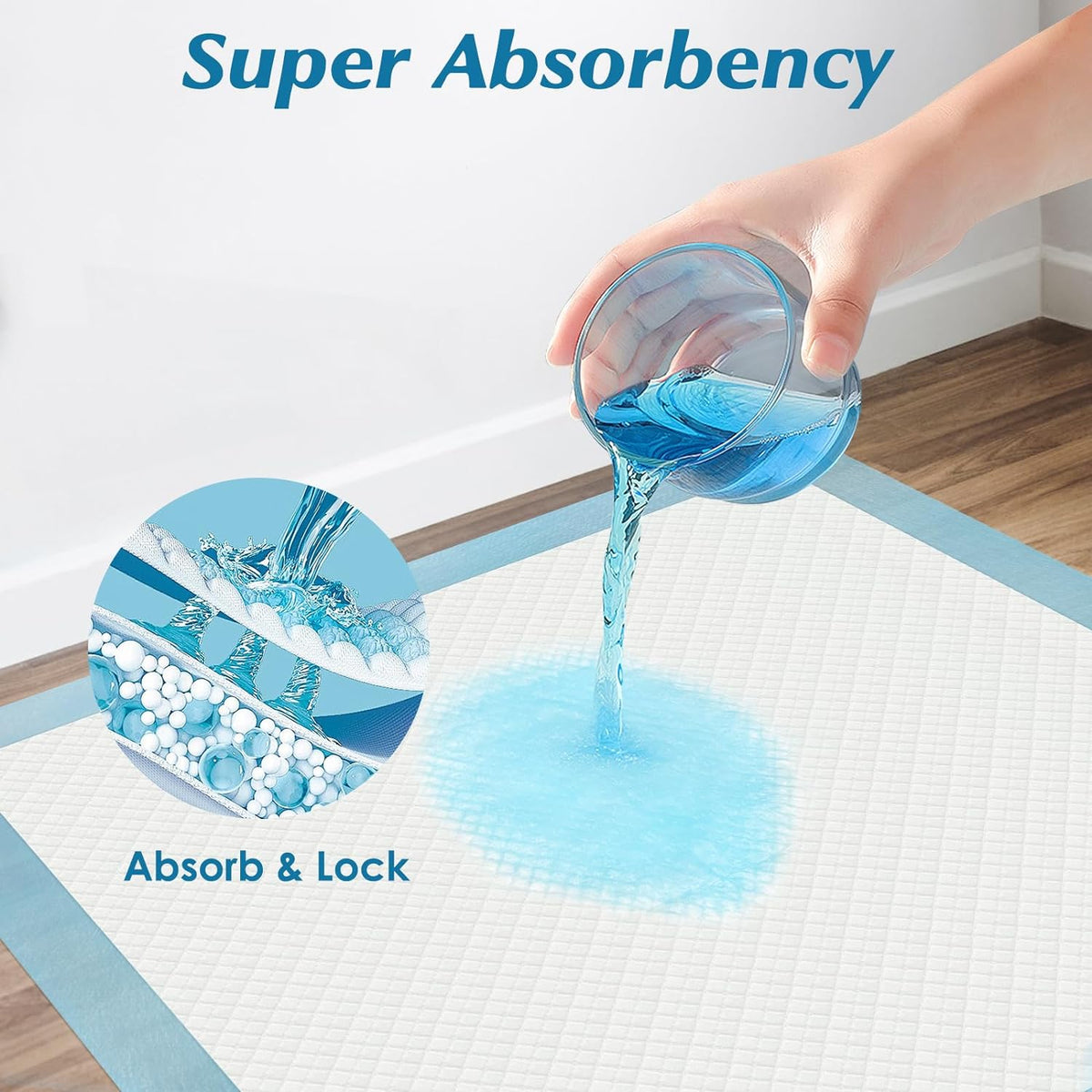 50 Count 30” x 36” Super Absorbency Disposable Underpads | Leakproof Quick Drying, Baby Puppy & Adults Bed Pads Disposable Adults, Dog Pee Pads Extra Large, XXL Incontinence Pads