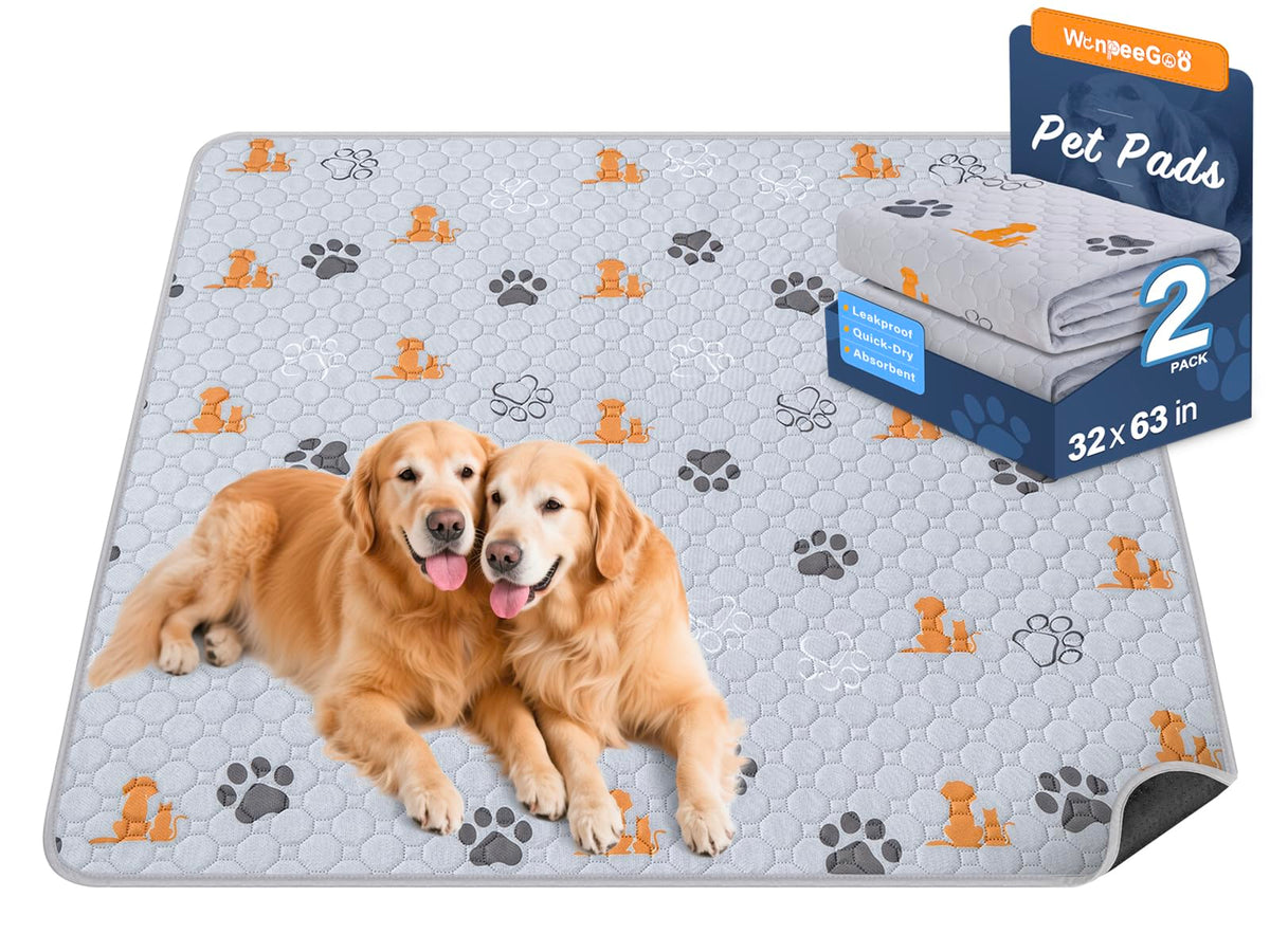 WanpeeGoo Washable Pee Pads for Dogs, Waterproof, 18 x 24 in, 4 Pack, Gray | Super Absorbent, Waterproof and Non-Slip; Washable, Reusable Dog Pads for Crates, Playpens, Floors, Furniture and Travel
