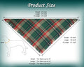 Christmas Dog Bandanas 2PCS-Large,Red-Green Plaid Scarf w/Tassels for Dogs