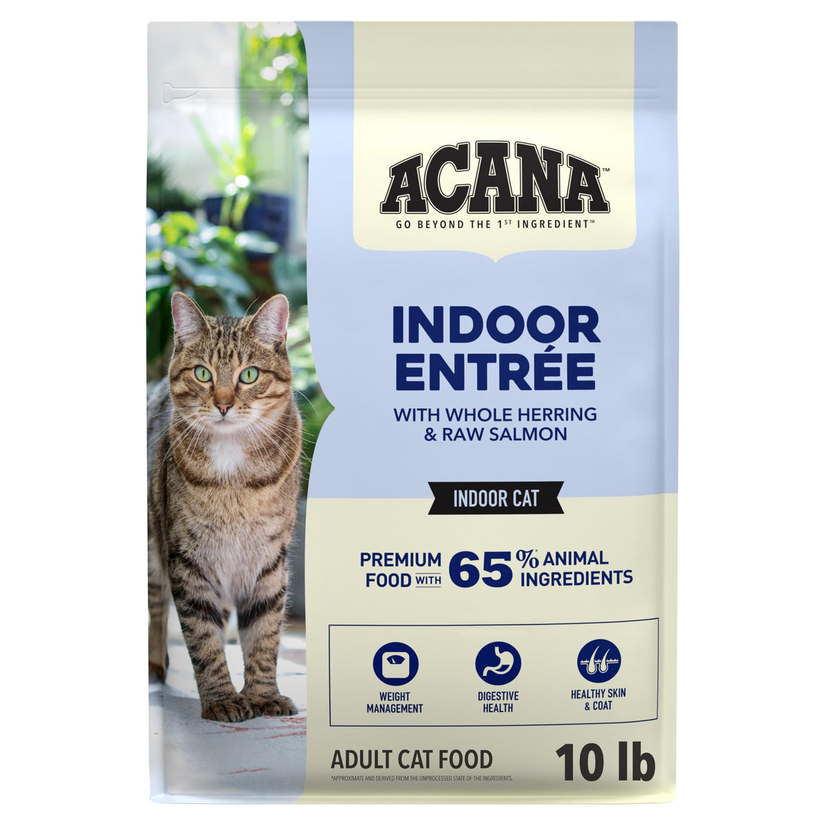 ACANA Dry Cat Food for Indoor Cats Indoor Entrée Chicken Turkey, 10lb Bag | Includes Probiotics, Digestive Health, Weight Management, Free-Run Poultry, World's Finest Ingredients