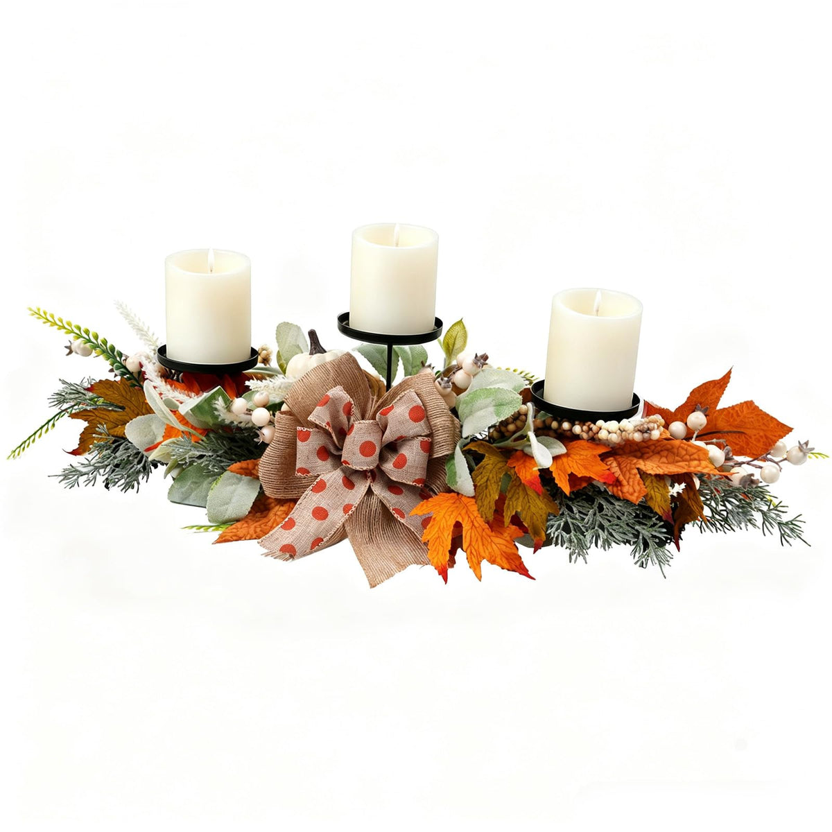 20" Harvest Fall Wreath for Front Door,Pumpkins Berries Autumn Wreaths