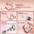 PAXA 3 in 1 Ctbuds Stylish Jewelry-Style Clip on Open Ear Headphones Wireless Earbuds, Instant Earring Mode, Ultra-Long 140H Play, Bluetooth 6.0, All-Day Wear for Work Fitness Daily Use, Rose Gold