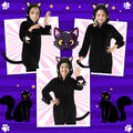 Joycover Halloween Black Cat Costume for Girls, Kids Cheetah Costume Onesie