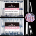 UNA GELLA French Toe Nail Press Ons, Pre-Etched 15 Sizes Sharp Square Berry Pink 180Pcs Press On Toenails False Toes Soft Gel Square Full Cover Fake Toenails for Nail Extensions DIY Salon Pedicure