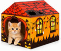 Tailtastic Halloween Cat Scratcher House with Pads & Catnip for Indoor Cats