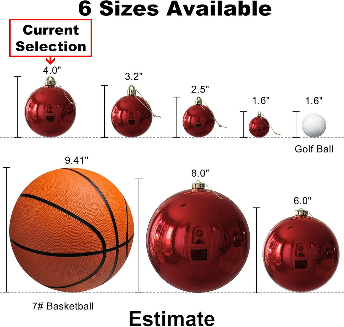 Rose Red 4.0" Large Christmas Balls - Christmas Tree Decoration Ornaments Shatterproof Hanging Balls for Birthday Halloween Holiday Wedding Decorations Set of 4pcs