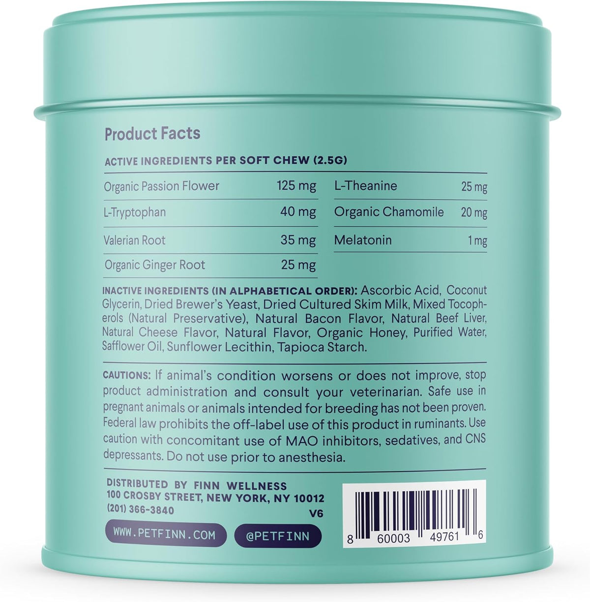 Finn Calming Aid for Dogs | Melatonin Chews for Stress & Sleep | 90 Ct | L-Theanine & Chamomile | NASC Certified | Vet-Formulated | Travel, Thunder & Separation Support